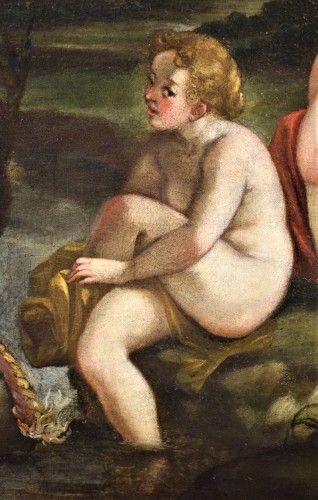 Antiquités - Diane au bain avec les nymphes - Ecole flamande milieu du XVIIe siècle